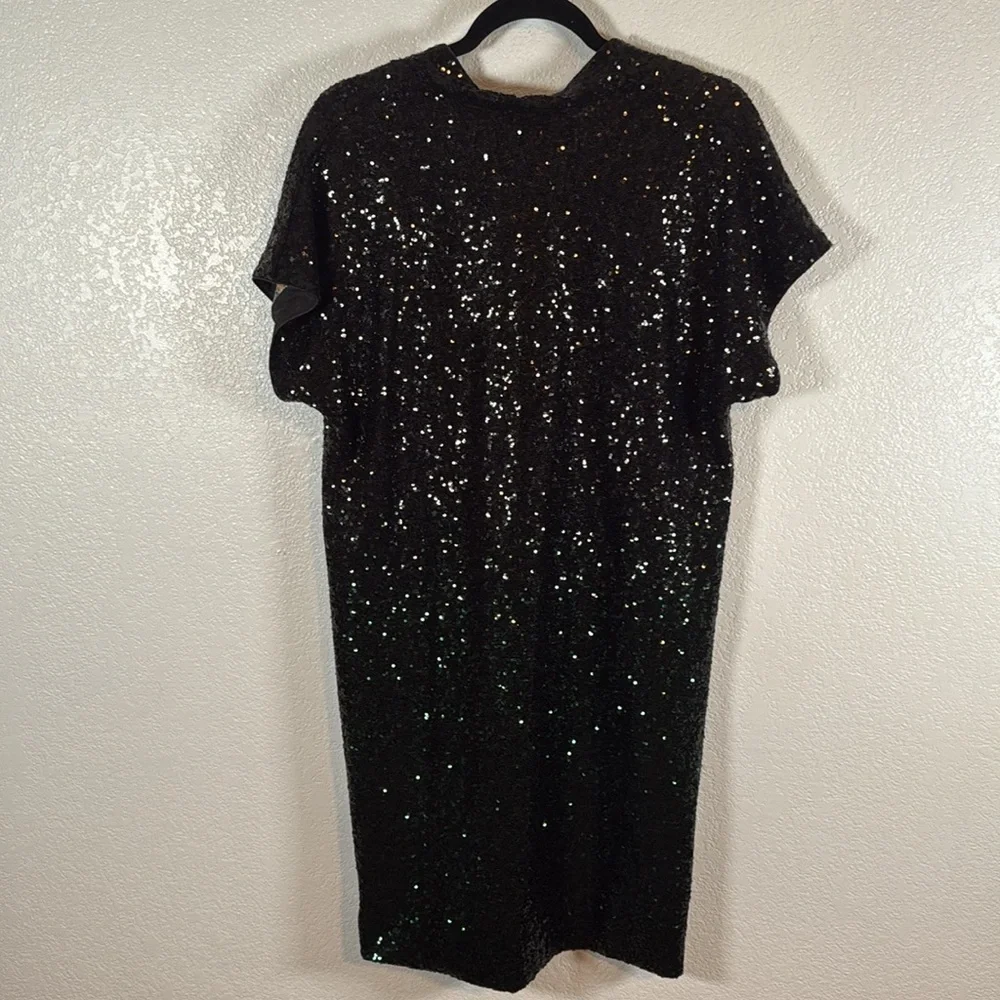 Johnny Was Ratana Ombre Black to Green Sequin Mini Dress with Pockets Size Med - Picture 8 of 10